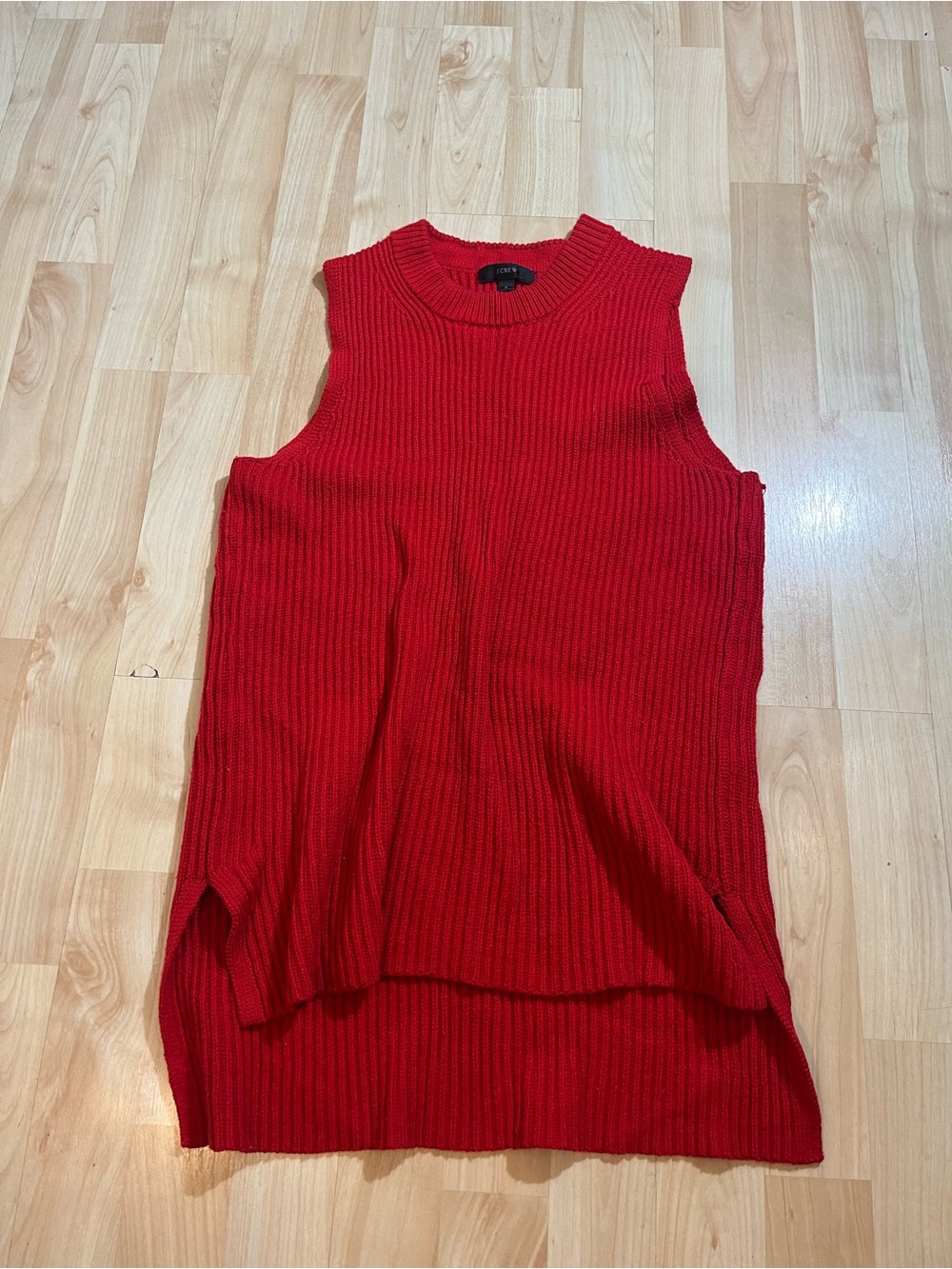 J.CREW sleeveless tunic knit sweater in cherry red size Small